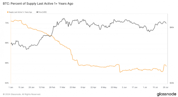 Bitcoin長期持有者活躍度增加，市場流動性顯著 圖片