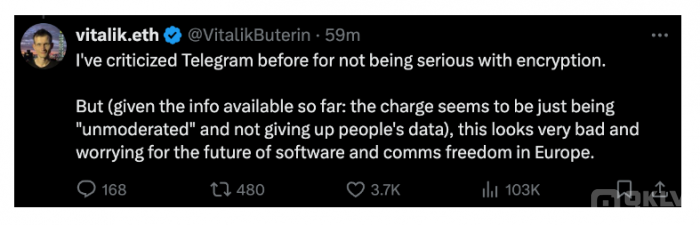 加密V神與馬斯克等Crypto社群發(fā)聲支持 Te 圖片